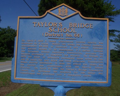 Taylor's Bridge School Marker